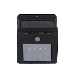 Wewoo LED Avec panneau solaire Lumière blanche imperméable de mur de sonde de mouvement de 8 LEDs IP65 avec le