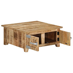 Avis ComfortXL Table Basse 67x67x30 Cm Bois De Manguier Massif