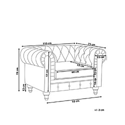Avis Beliani Fauteuil CHESTERFIELD Tissu Gris graphite