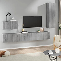 vidaXL Ensemble de meubles TV 4 pcs Sonoma gris Bois d'ingénierie