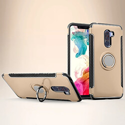 Wewoo Boitier magnétique de voiture anti-chute avec bague de rotation d'armure pivotante à 360 degrés pour Xiaomi Pocophone F1 (Or)