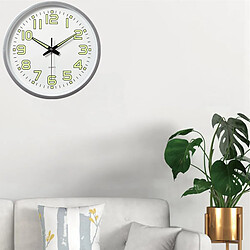 Horloge Murale Moderne De Lumière De Nuit Horloges Murales à Quartz Pour Chambre à Coucher Argent pas cher