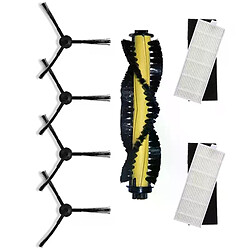 Pièces pour aspirateur robot kt519, 2 * filtres HEPA 2 * filtres éponge 4 * brosses latérales 1 * brosse principale roulante pour kitfort kt 519