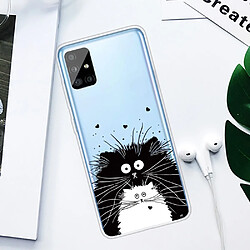 Coque en TPU impression de motifs sylish chats noirs et blancs pour votre Samsung Galaxy A51 SM-A515