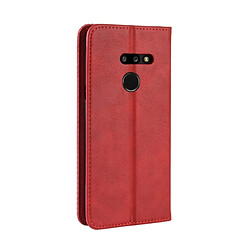 Avis Wewoo Housse Coque Étui en cuir à boucle magnétique avec texture rétro et pour LG G8 ThinQ, support emplacements pour cartes porte-monnaie (rouge)