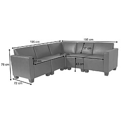 Mendler Modular Sofa-System Ensemble de canapés Lyon 5, similicuir ~ rouge-brun