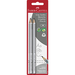 FABER-CASTELL Crayon graphite Jumbo GRIP, blister de 2 ()