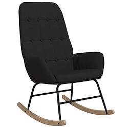 vidaXL Chaise à bascule Noir Tissu