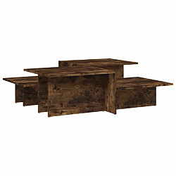 vidaXL Tables basses 2 pcs Chêne fumé Bois d'ingénierie