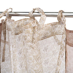 Thedecofactory FAIRY - Voilage 100% coton à nouettes motifs floraux beige 110x250