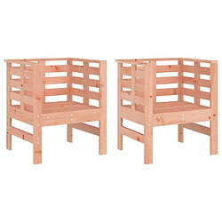 Maison Chic Lot de 2 Chaises de jardin,Fauteuil d'extérieur 61,5x53x71 cm bois massif de douglas -MN22567