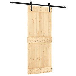 vidaXL Porte coulissante et kit de quincaillerie 85x210 cm pin massif