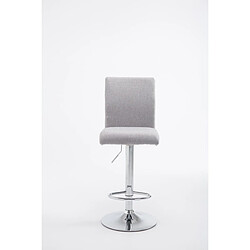 Decoshop26 Tabouret de bar avec repose-pieds design moderne tissu gris clair réglable et pivotant 10_0000071