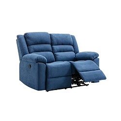 Acheter Vente-Unique Canapé 2 places relax électrique en tissu bleu BUROLO