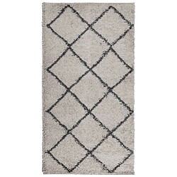 vidaXL Tapis shaggy à poils longs moderne beige anthracite 80x150 cm