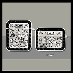 GUPBOO Airpods Coque Housse Étui Protecteur Compatible pour AirPods1/2-mignon ours soucoupe volante doodle