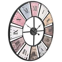 Avis Decoshop26 Horloge murale vintage avec mouvement à quartz 60 cm XXL DEC022278