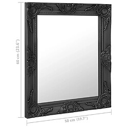 vidaXL Miroir mural style baroque 50x60 cm noir pas cher