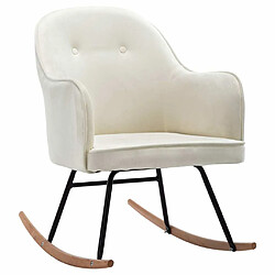 Maison Chic Chaise à bascule | Fauteuil Relax, design moderne Blanc crème Velours -GKD96279