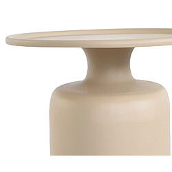 Avis Pegane Table d'appoint ronde en fer coloris beige - Diamètre 54 x Hauteur 51.5 cm