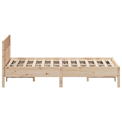 Acheter Vidaxl Cadre de lit avec tête de lit 150x200 cm bois de pin massif