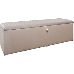 Vivenla Banc bout de lit coffre avec rangement coloris beige design en velours L. 170 x P. 41 x H. 45 cm collection DELHI