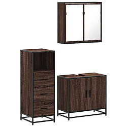 vidaXL Ensemble de meubles de salle de bain 3 pcs Chêne marron