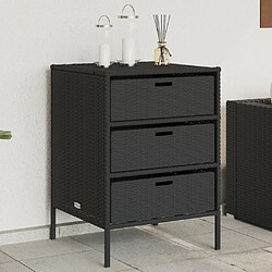 vidaXL Armoire de rangement de jardin noir 55x59x80 cm résine tressée 