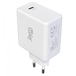 Jaym - Chargeur 1 Usb-c Power Delivery 65w Avec Technologie Gan Et Puce Intelligente Qui Adapte La Puissance À L'appareil Connecté + Cable Usb-c 100w