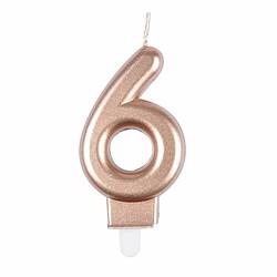 Paris Prix Bougie d'Anniversaire Chiffre 6 7cm Rose Gold