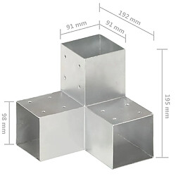 vidaXL Connecteur de poteau Forme en Y Métal galvanisé 91x91 mm pas cher