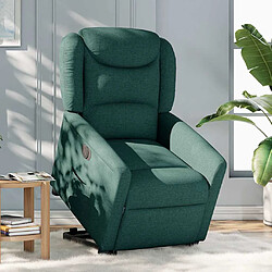 vidaXL Fauteuil inclinable électrique vert foncé tissu