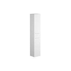 Avis Vente-Unique Meuble de salle de bain suspendu simple vasque avec colonne de rangement - Coloris blanc - 80 cm - KAYLA