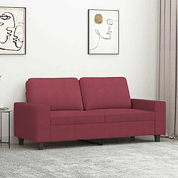 Maison Chic Canapé à 2 places,Sofa de Salon,Canapé droit Rouge bordeaux 140 cm Tissu -GKD389075