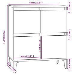 vidaXL Buffet Noir 60x35x70 cm Bois d'ingénierie pas cher