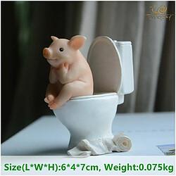 Universal Collections quotidiennes Décoration maison Jardin Miniature Animaux Figurines Décoration de table Mignon Porc Figurine Jouets Cadeaux pour enfants | Statue Zoom(blanche)