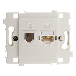 Zenitech Prise RJ11 + RJ45 nu blanc - Clarys