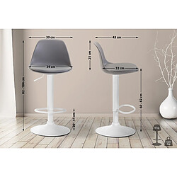 Non Tabouret de bar Kiel simili cuir blanc