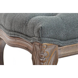 Pegane Banquette en polyester gris et bois de sapin naturel - longueur 112 x Profondeur 36 x hauteur 48 cm