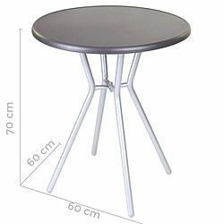 BigBuy Garden Table d'appoint Zoe Noir Gris Acier 60 x 60 x 70 cm