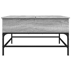 ComfortXL Table Basse Sonoma Gris 80x80x45 Cm Bois D'ingénierie Et Métal pas cher