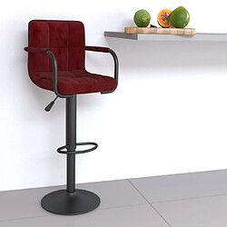 vidaXL Tabouret de bar Rouge bordeaux Velours