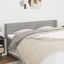 Maison Chic Tête de lit scandinave avec oreilles,meuble de chambre Gris clair 163x16x78/88 cm Tissu -MN67619