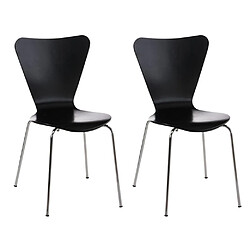 Decoshop26 Lot de 2 chaises de séjour bureau en bois noir et métal CDS10014