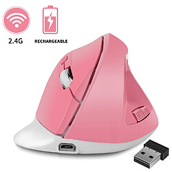 Souris De Jeu USB Sans Fil Souris Verticales Optiques Faciles à Utiliser Rose pas cher