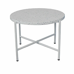 BigBuy Home Table d'appoint Terrazzo Blanc 60 x 60 x 45 cm