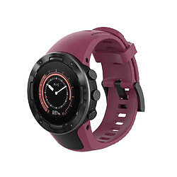 Bracelet en silicone souple rouge vin pour votre Suunto 5 22.5mm