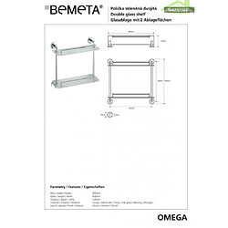 Bemeta - Maison De La Tendance Double étagère de douche en verre OMEGA 40x40x13cm