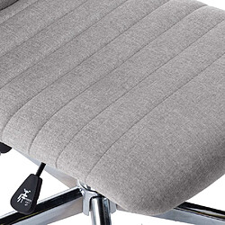 Acheter Decoshop26 Lot de 2 chaises de salle à manger cuisine sur roulettes hauteur réglable en tissu gris clair CDS020494