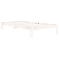 Avis Maison Chic Lit adulte - Lit simple Cadre de lit,Structure du lit Contemporain Blanc Bois de pin massif 100x200 cm -MN31666